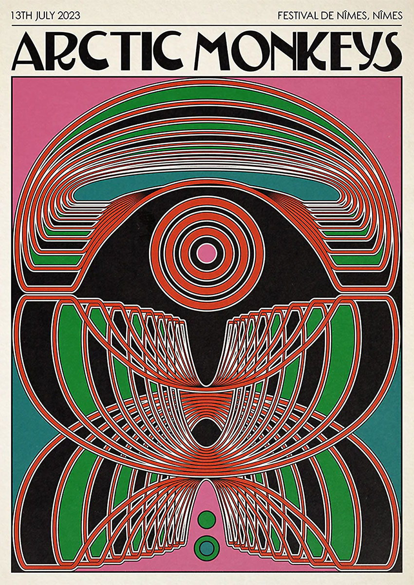 Arctic Monkeys Nimes 2023 Festival Poster Wall Art - AI PRINT LAB